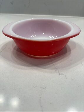 PYREX Flamenco Pink and White Glass Serving Bowl - Home Accents